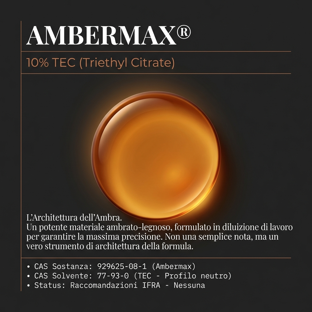 AMBERMAX (10% TEC)  CAS 929625-08-1 – nota ambrata legnosa, secca, intensa e molto diffusiva